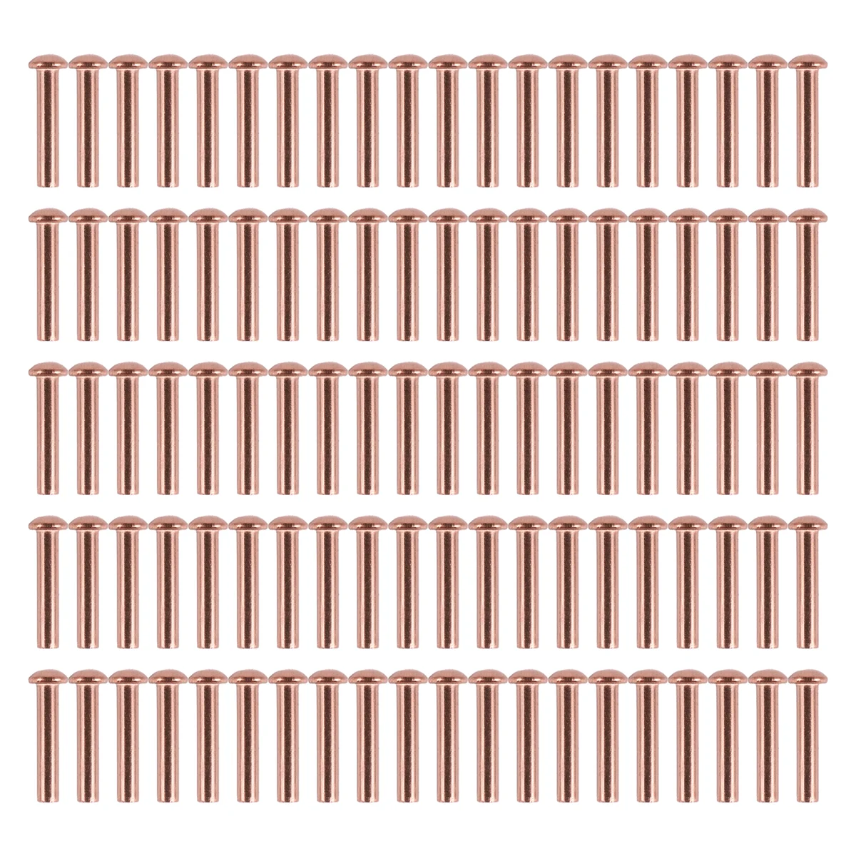 ETRT 100 Pcs 5/64inch x 25/64inch Round Head Copper Solid Rivets Fasteners