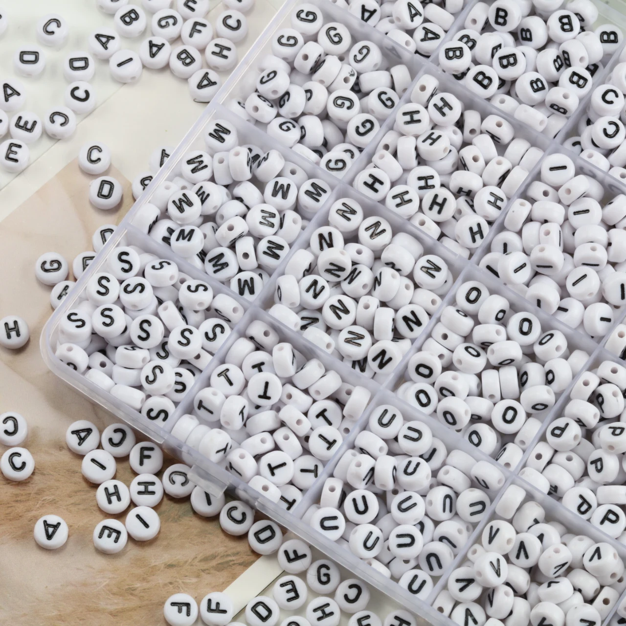 7x4mm Runde Alphabet Buchstaben Acryl Lose Spacer Perlen für Schmuck Machen Diy Armband Halskette Handgemachte Accessoires