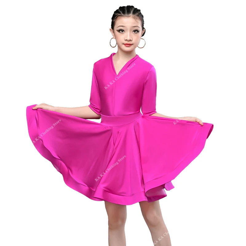 Professional Rumba Cha Cha Samba Latin Dance Dress for Girls Children Ballroom Dancing Dresses Dance Clothes Latin Performance