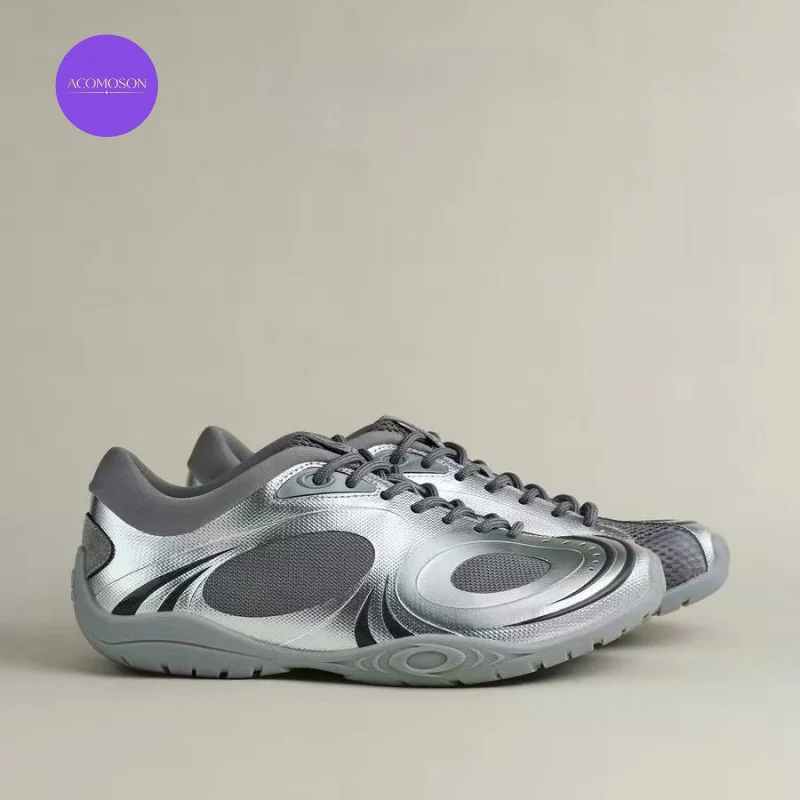 ACOMOSON EU US Size Luxury Quality Casual Shoes Silver Stone Thick-Soled Autumn Street Travel Breathable Running Shoes