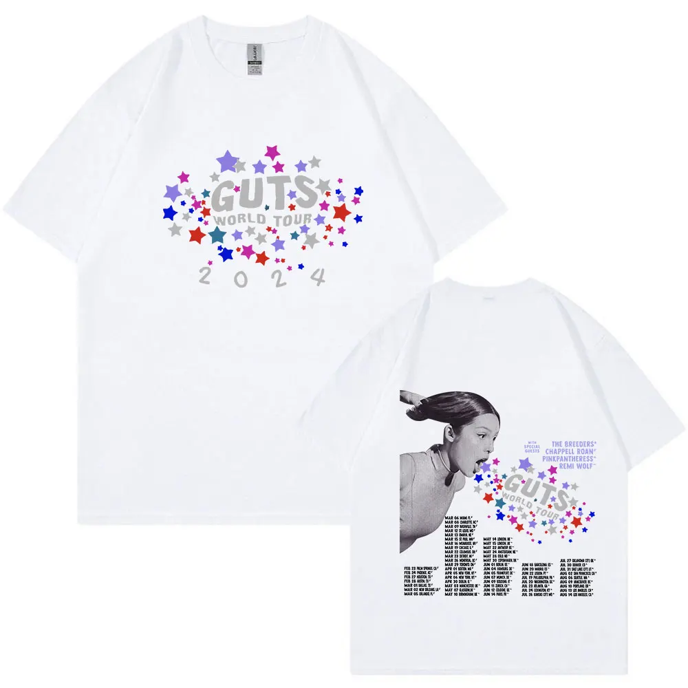 Vintage Sour Vampire Guts 2024 World Concert Tour T Shirt Men Women Fashion Hip Hop T-shirts Harajuku Casual Oversized T-shirt image 3