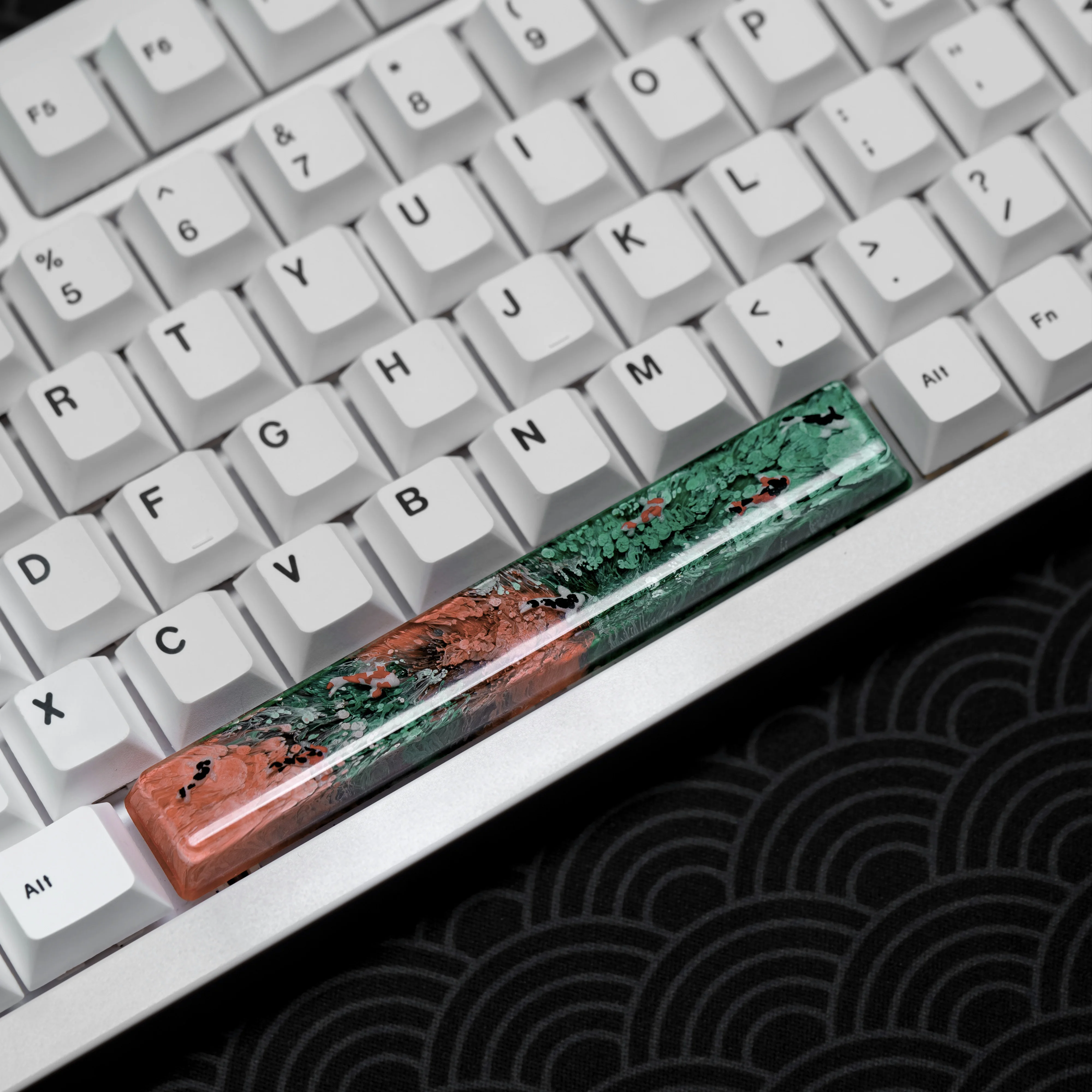 

Unique Artisan Resin Spacebar Keycap 6.25u, Hand Poured Aesthetic Keycap for Mechanical Keyboard, Unique Gift