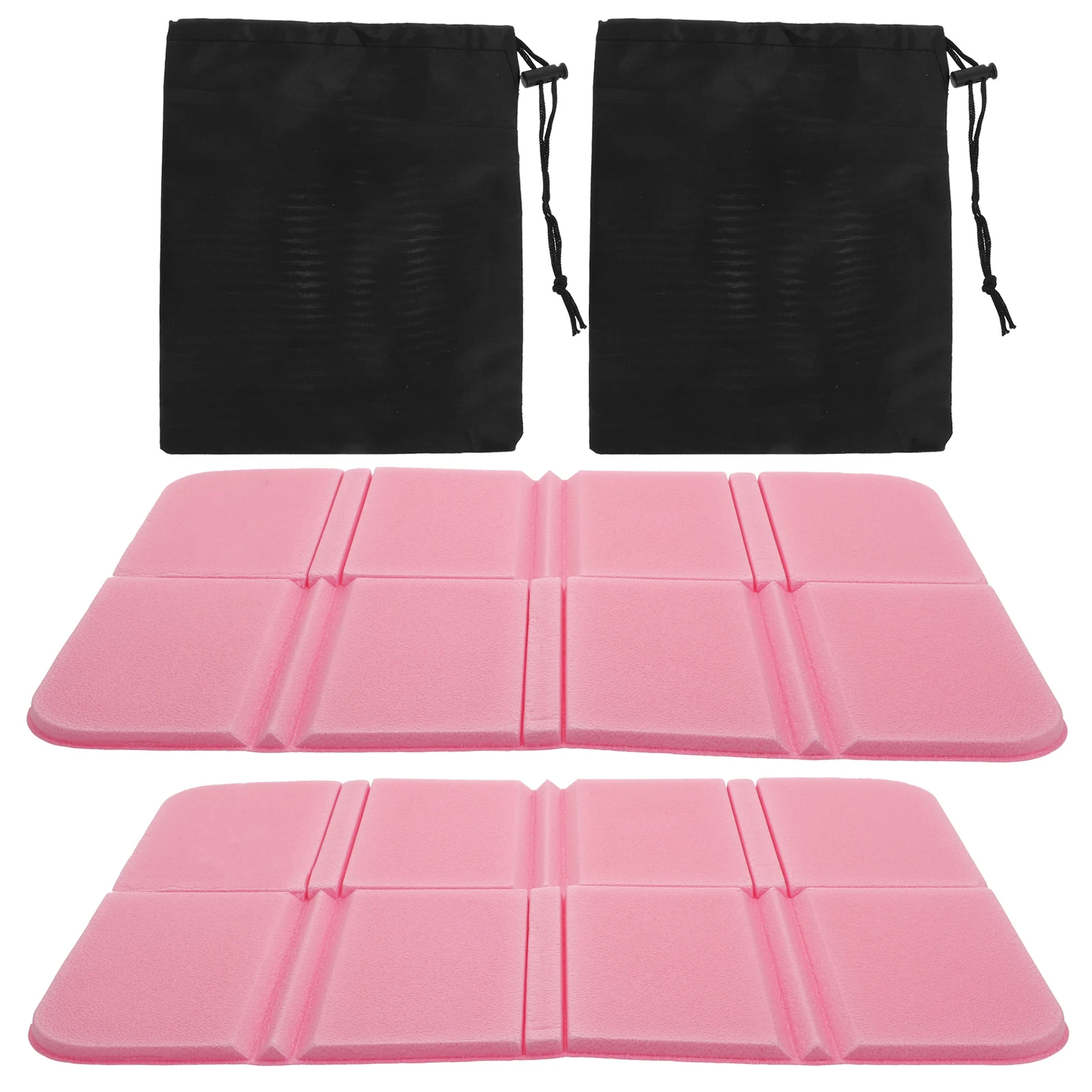 

2 Pcs Pink Foldable Camping Mat Portable Beach Picnic Cushion Lightweight Durable Waterproof Pad Family Trip Park Children