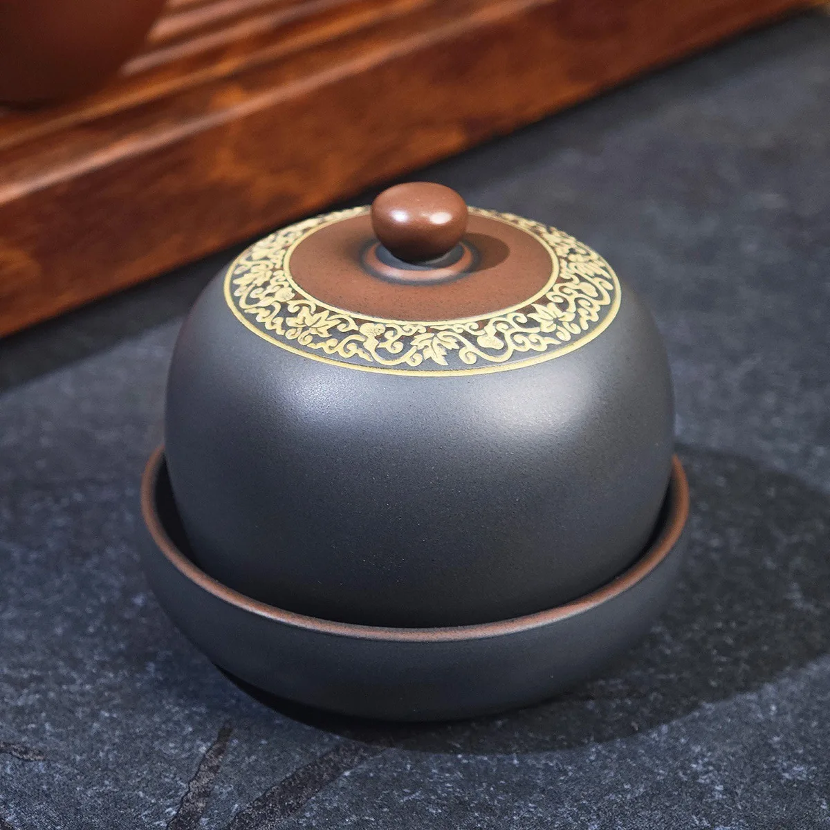 Hand‑made Qinzhou Nixing Pottery Master Cup, Rotating Bell‑Shape Personal Teacup, Chinese Kung‑Fu Tea Single Cup