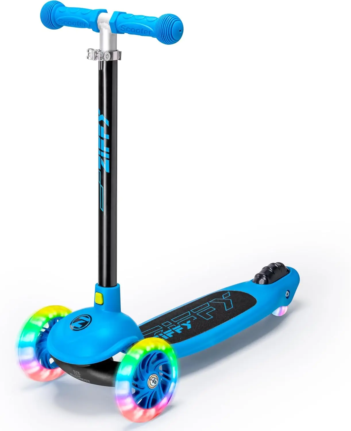 Patinete de 3 Ruedas Multicolor Joyfy para Niños, Patinete para Niños Pequeños con Ruedas con Luces LED para Niños y Niñas, Regalo, 5 Alturas Ajustables