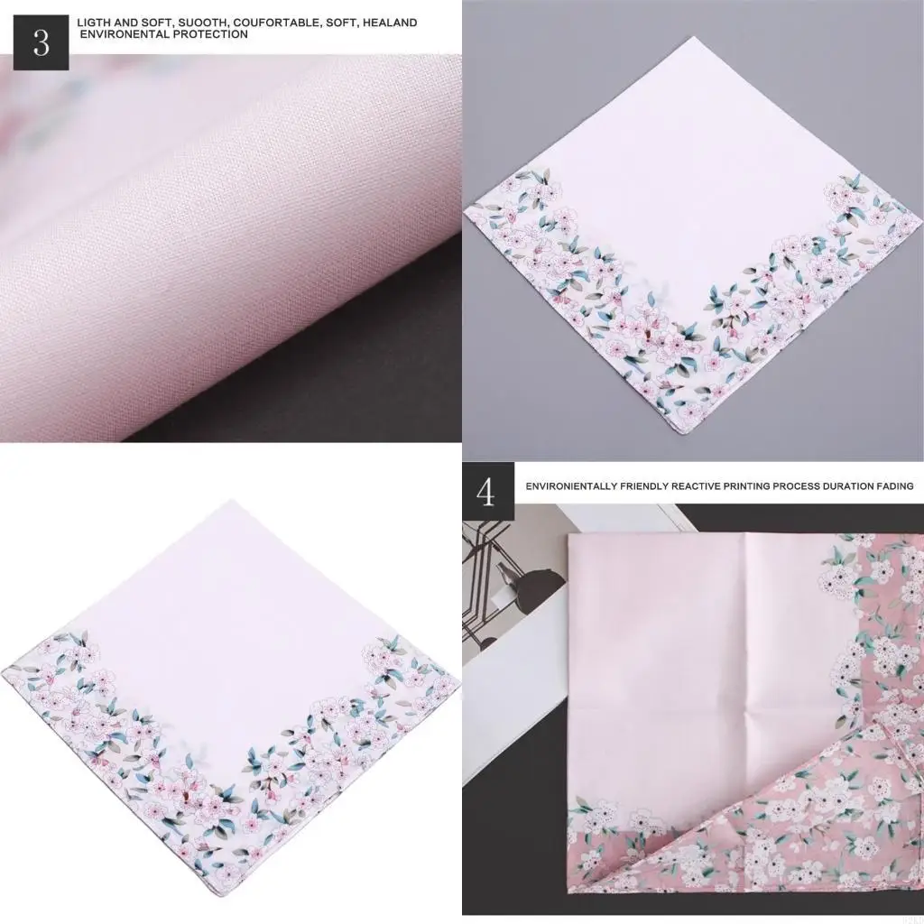 62KD Soft Cotton Women's Handkerchief Gentle Skin Friendly in Fashionable Color