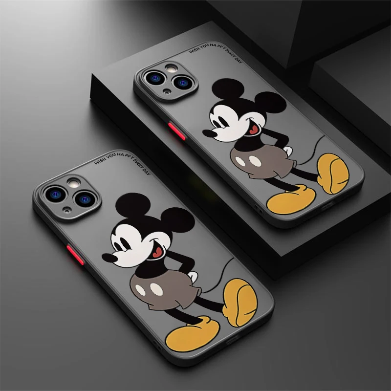 Wonderful Disney Mickey and Buddy Phone Case Suitable iPhone 16 15 14 13 12 11Pro Max XS XR 7 8Plus Luxury Anti Drop Hard Cover