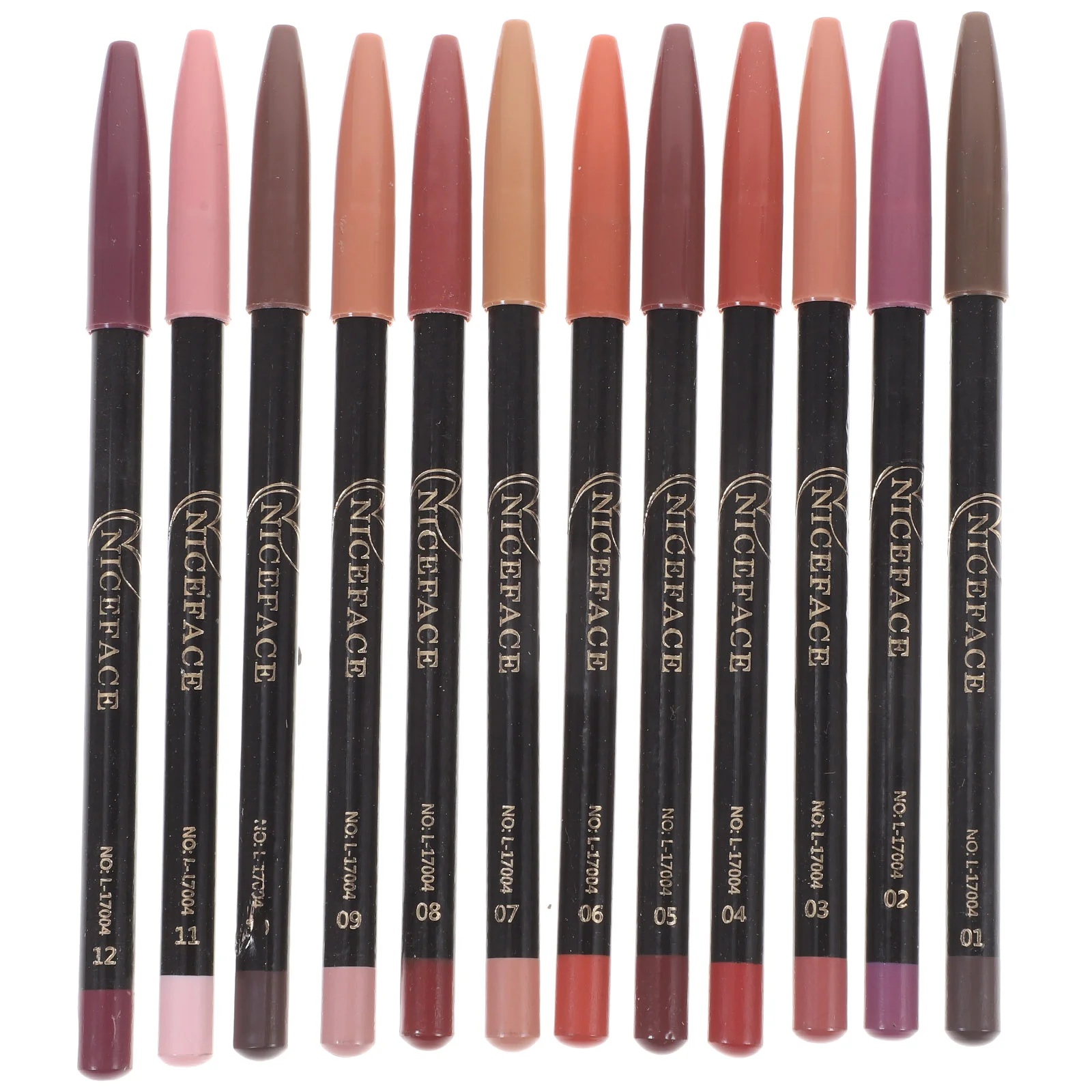 12 ชิ้น Lip Shaping Pencil Liner ดินสอกันน้ําไม้ไผ่แต่งหน้านางสาว