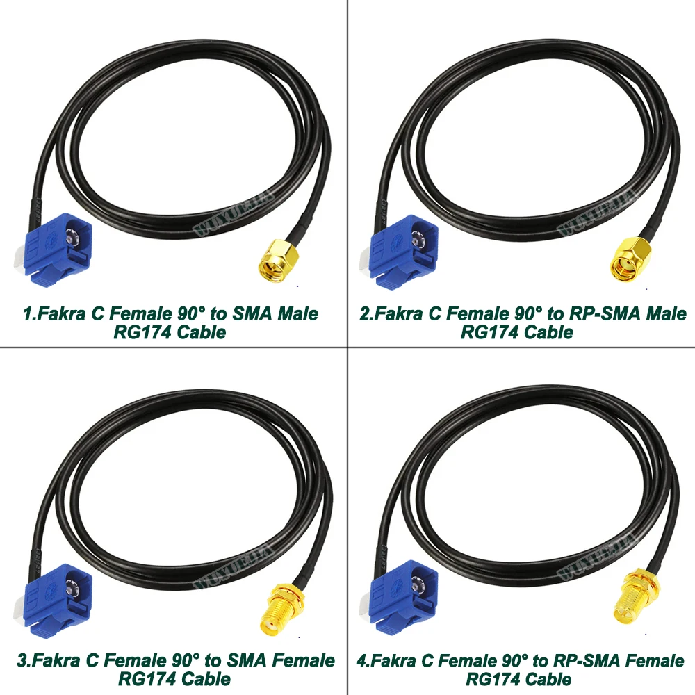 Smaオス-メス-ブルーfakrac直角GPSナビゲーションアンテナ拡張アダプター、rf同軸ピグテールケーブル、rg174