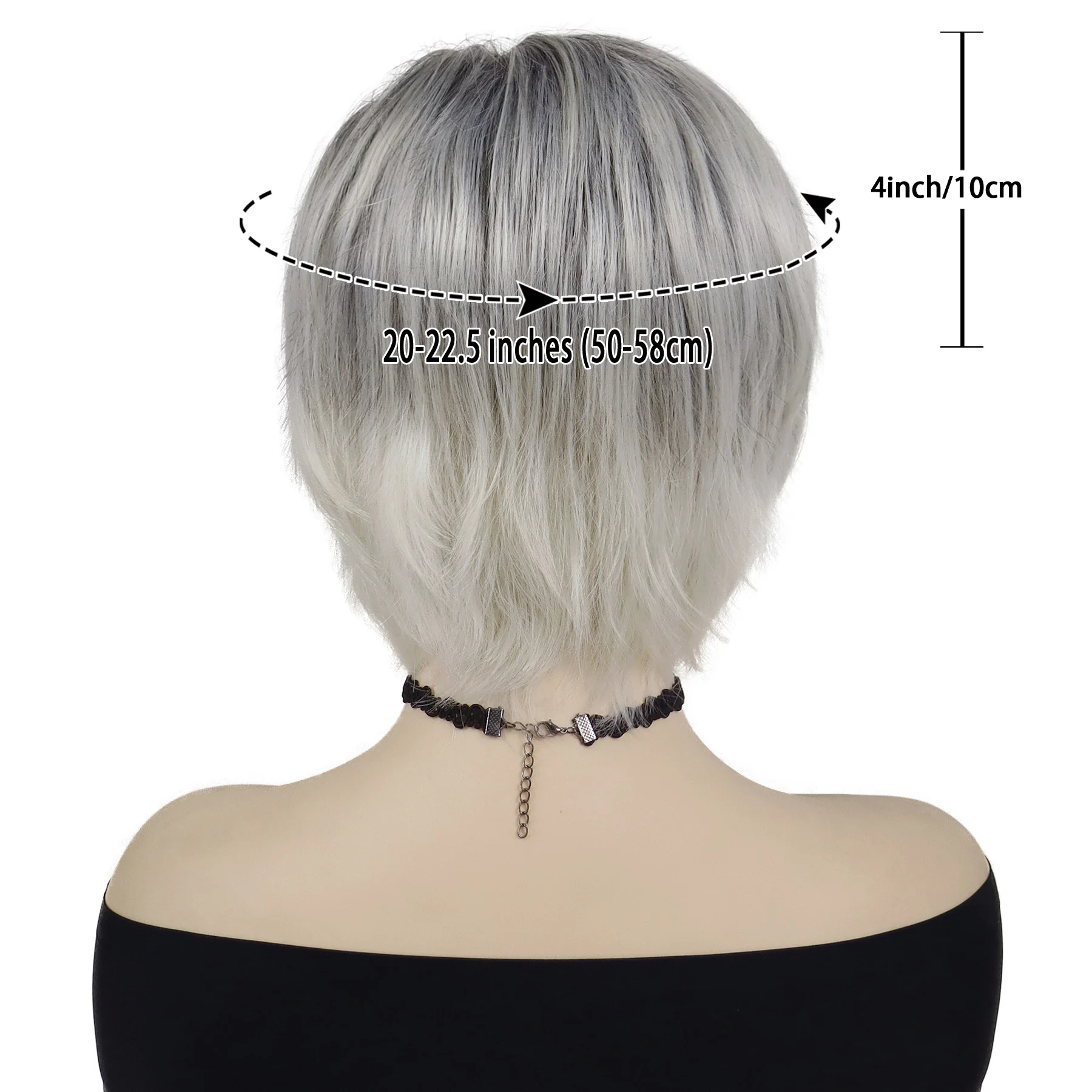 الاصطناعية أومبير رمادي الباروكات للنساء قصات الشعر القصير بوب شعر مستعار مع الانفجارات الجانبية الاستخدام اليومي تسريحات الشعر الطبيعية المسنين شعر مستعار للأم #3