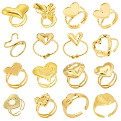 Girl Finger Jewelry Heart Rings For Women Accessories Stainless Steel Ring Love Supplies Fit DIY Anillos Valentine's Day Gift