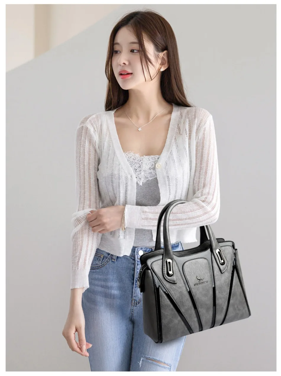 3 Layers Large Capacity Designer Women Top-Handle Bags Shoulder Crossbody Bags for Women Luxury Patent Leather Casual Tote Bag