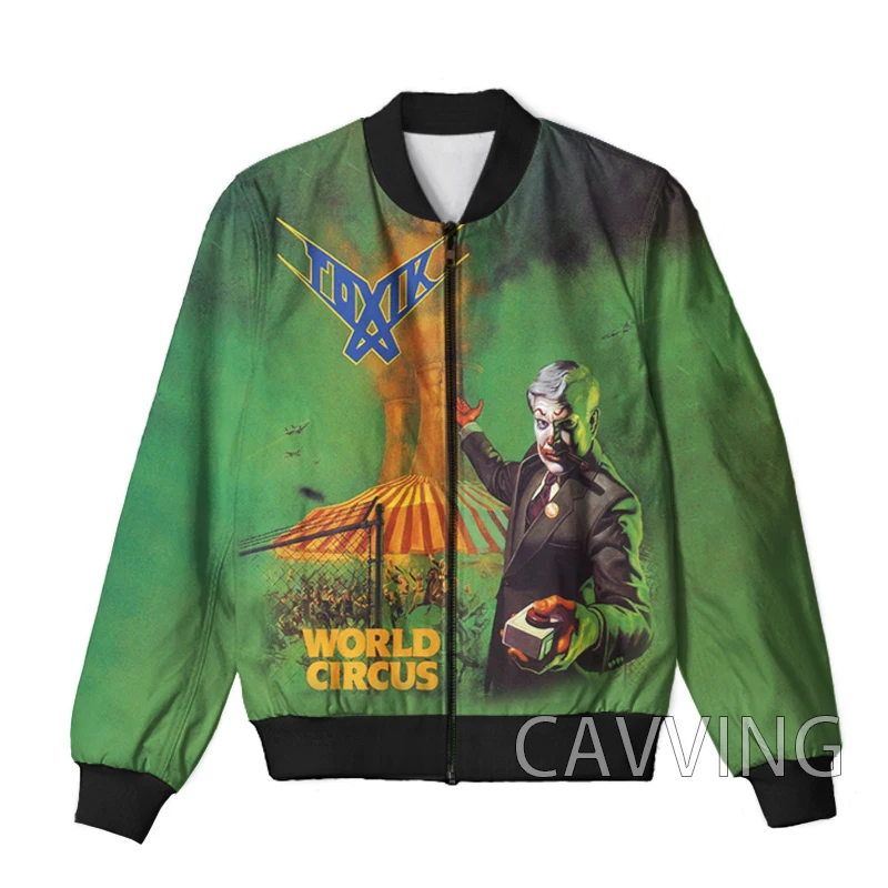 Cavving 3d impresso toxik rock zíper bombardeiro jaquetas casaco masculino zip up jaquetas para mulher/homem