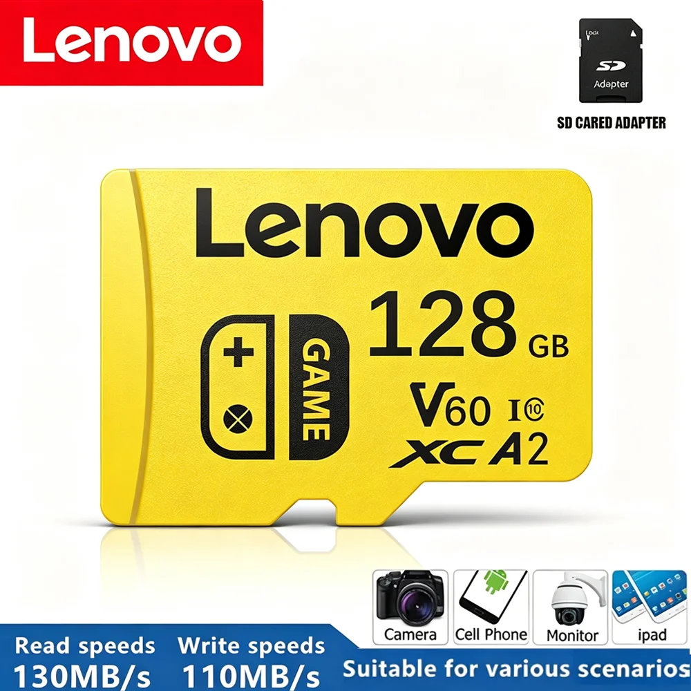 Lenovo High Speed Micro TF SD Card Memory 128GB 256GB 512GB for Drone Action Camera Super Fast Top Rated Security 2026