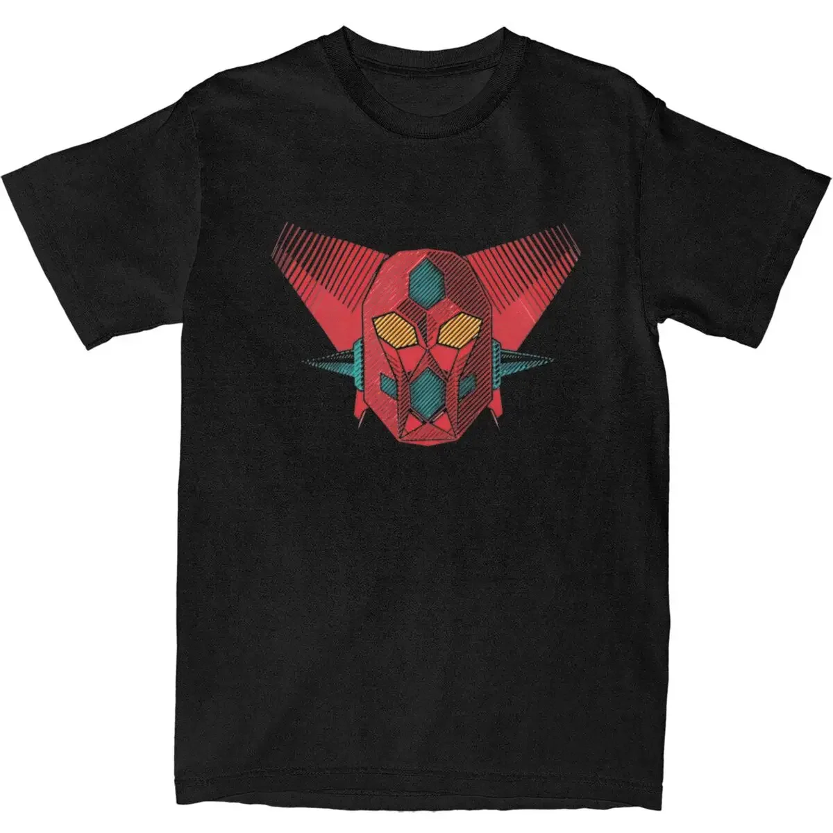 Getter Robo T Shirt Stripes Harajuku T-Shirts Short Sleeve Streetwear Tops Summer Cotton O Neck Oversized Clothing