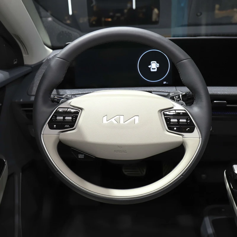 

Customized For KIA EV6 DIY Hand Sewn Steering Wheel Handle Cover Sports Anti Slip Interior Car Accessories