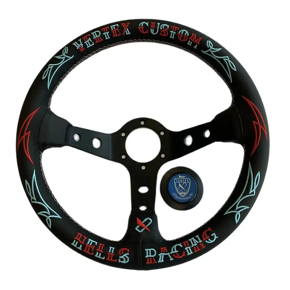 

Vertex JDM Hells Racing 13inch 330mm Deep Dish Sports Auto Steering Wheel