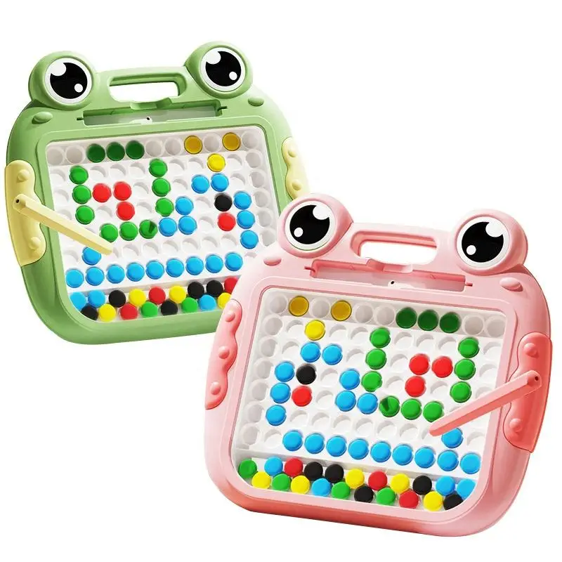 Magnetic Drawing Board for Toddlers Magnet Beads and Pen Drawing Board Cute Frogs Large Doodle Board for Educational Toys Gifts
