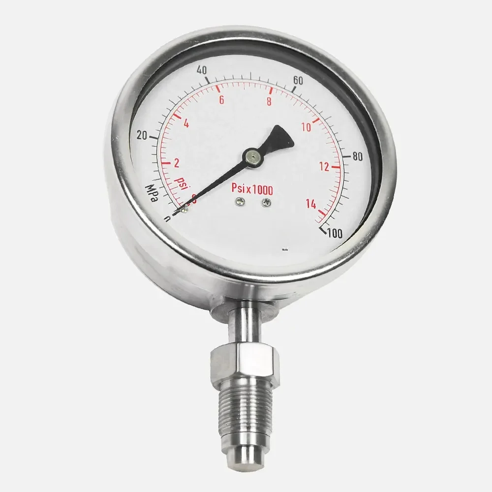 high quality 100mm stainless steel oil filled sanitary diaphragm seal pressure gauge for homogenizer mulser crusher food machine