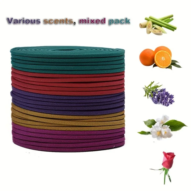 Natural Colorful Floral Fragrance Incense Coil Household Dining Room Study Room Promotes Sleep Eliminates Odors Soothes Spirit