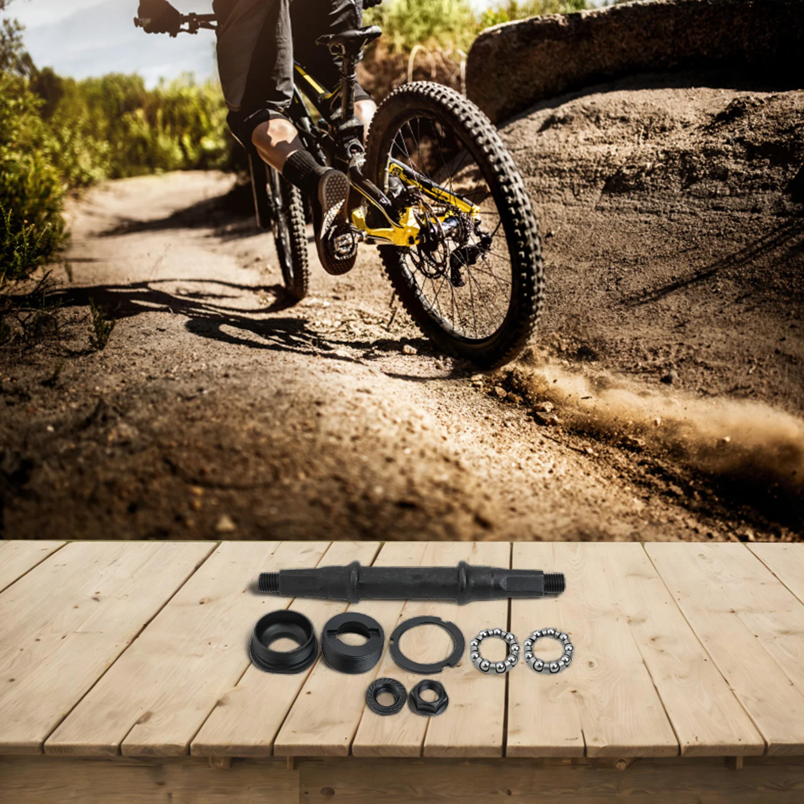 

Bike Axle Kit Bottom Bracket Axle Kit Smooth Cycling Experience Square Hole Design Sturdy And Reliable Efficient Performance