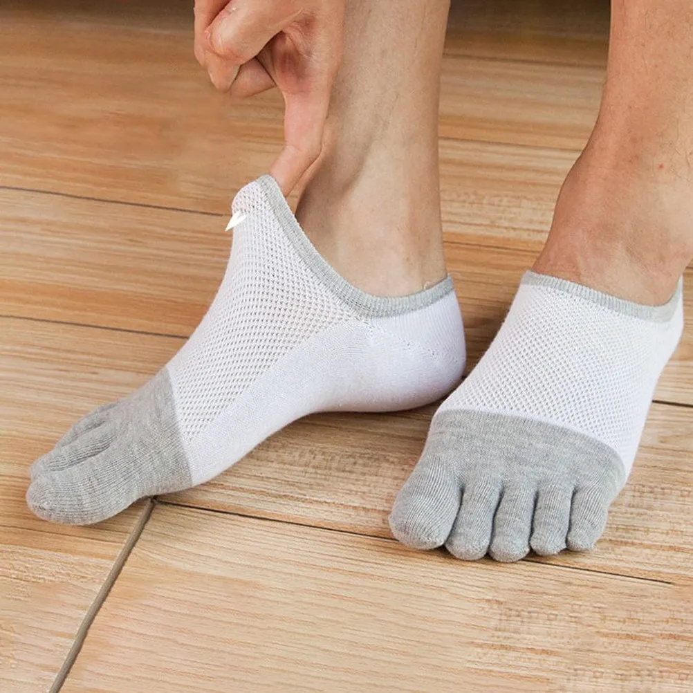 

4Pairs No Show Low Cut Toe Socks Breathable Finger Socks for Boat Shoes Loafers Driving Shoes Sports Unisex