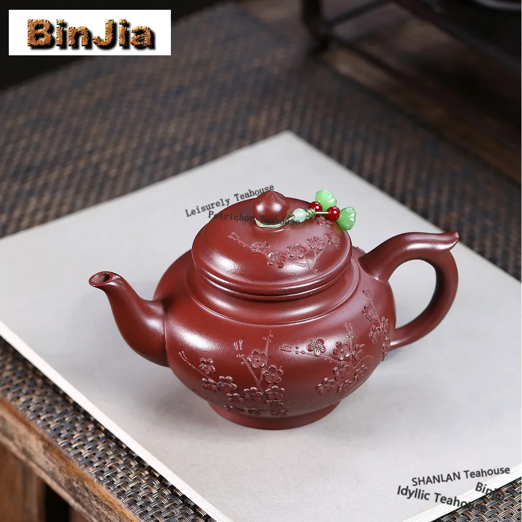 

350 мл креативные чайники из фиолетовой глины Исин, горшок ручной работы с горным камнем, чайник из необработанной руды, зеленая грязь, чайный сервиз Zisha, украшение для ча, подарок