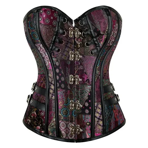 Imagen 2 del producto Corsé Steampunk por encima del busto, ropa gótica Retro, ropa para discoteca para mujer, corsé corpiño