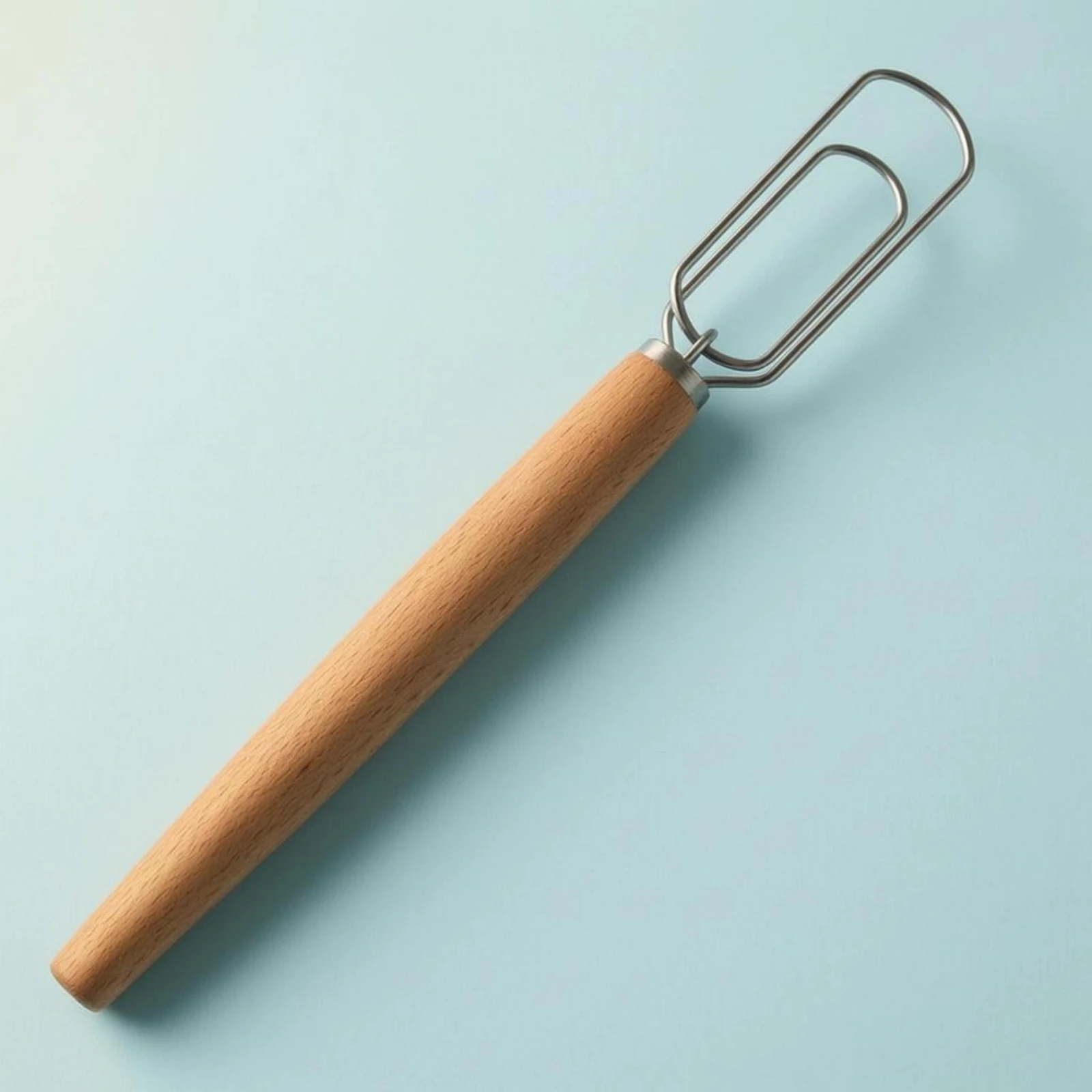 Sourdough Mixing Stick Stainless Steel Sourdough Stir Stick Fermentation Stirrer Wooden Handle Kitchen Tool Metal Loop Head