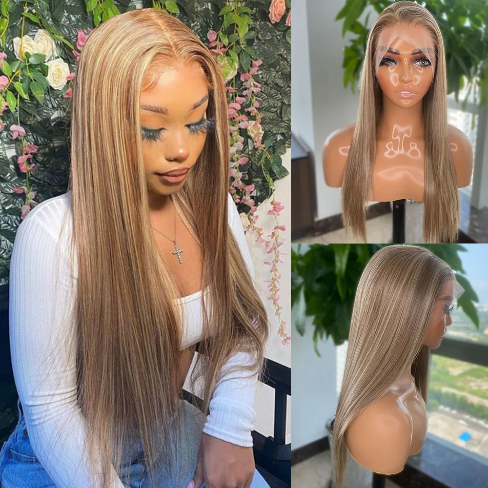 

YYsoo Long Silky Straight Highlights Hair 13x4 Futura Synthetic Lace Front Wigs For Women 103/103-10-30 Soft and Smooth Wig
