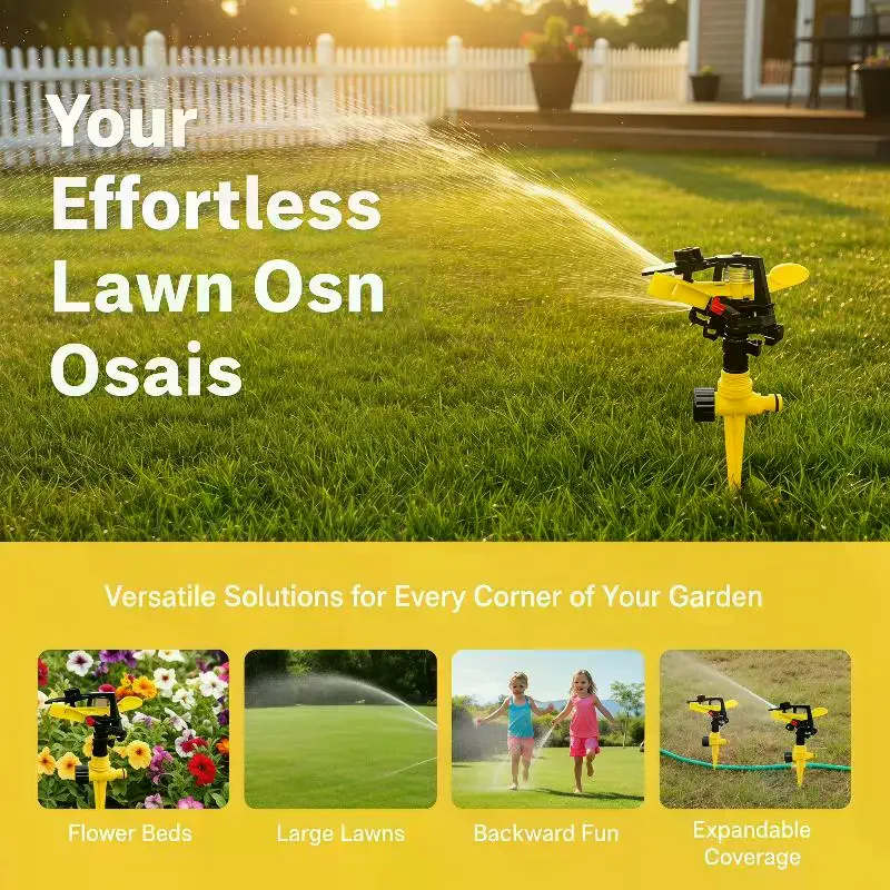 Adjustable Spiked Rocker Impact Sprinkler Anti-corrosion Stable Spike Nozzle for Yard Lawn Agriculture Watering Use