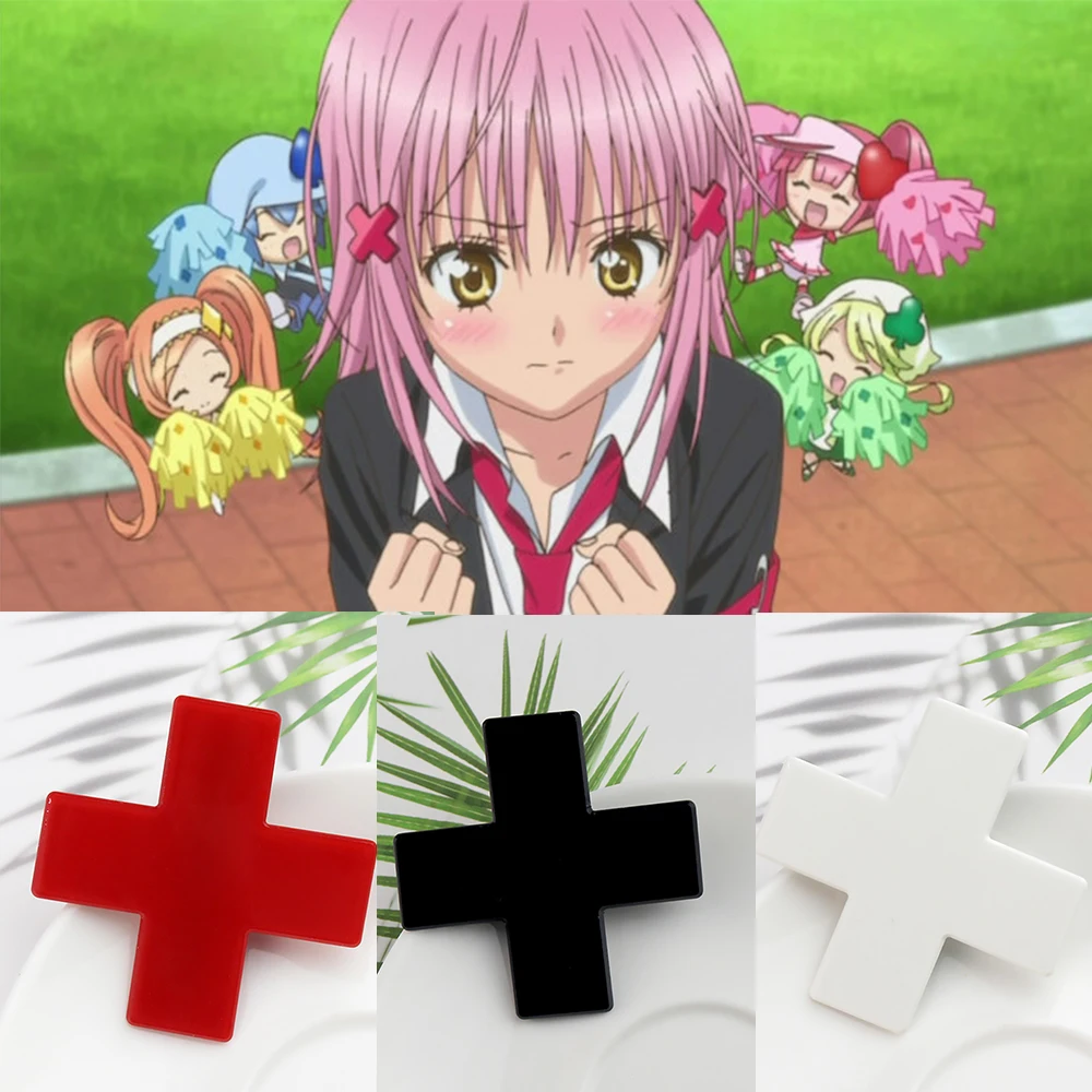 Anime Shugo Chara Cosplay Red Cross Hair Clips Hinamori Amu Hair Clip Cosplay Headwear Hairpin Kawaii Accessories Gift