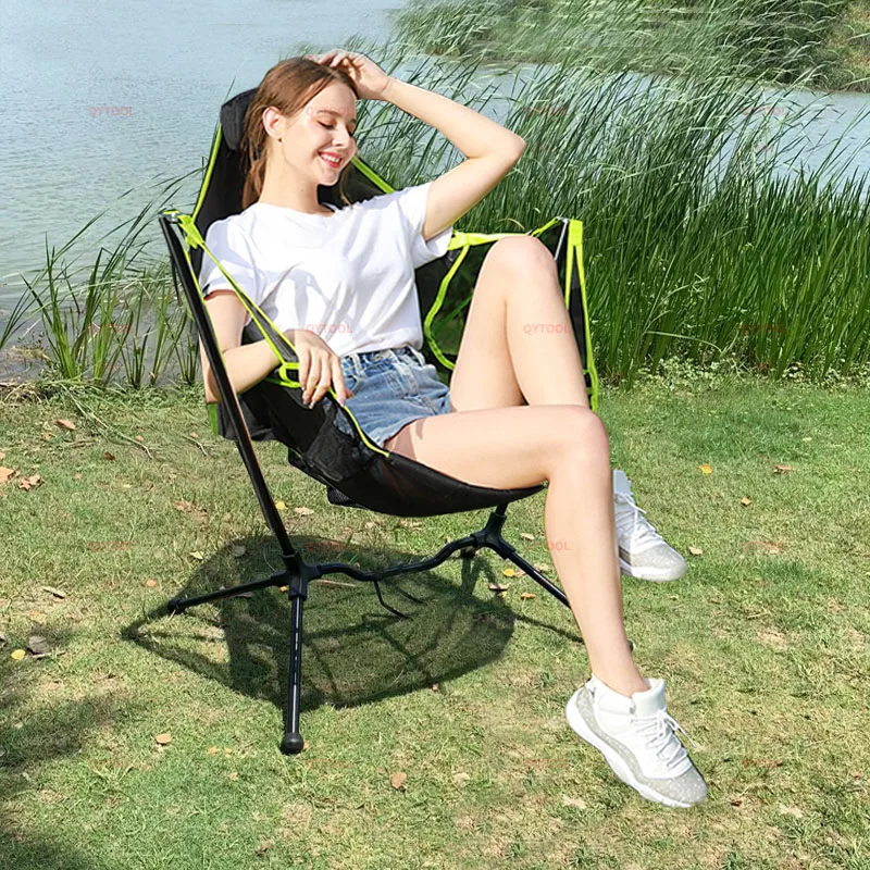 

Outdoor Portable Rocking Chair Folding Camping Adjustable Balancin Chair BBQ Beach Picnic Chair Garden Leisure Swing Recliner