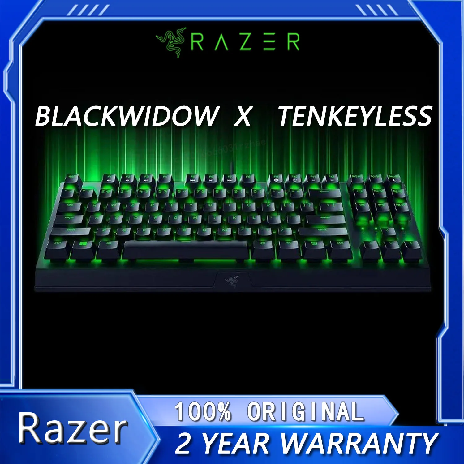لوحة مفاتيح الألعاب الميكانيكية السلكية Razer BlackWidow X Tenkeyless 87 مفتاحًا للكمبيوتر المحمول وسطح المكتب ولوحة مفاتيح للرياضات الإلكترونية بإضاءة خلفية خضراء #3