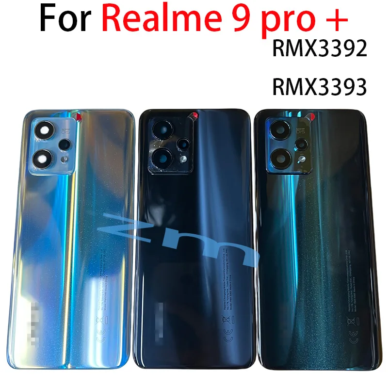 Original For Realme 9 Pro+ Battery Cover For Realme 9 Pro plus Rear Housing Case Glass Back Cover Battery Door Replacement