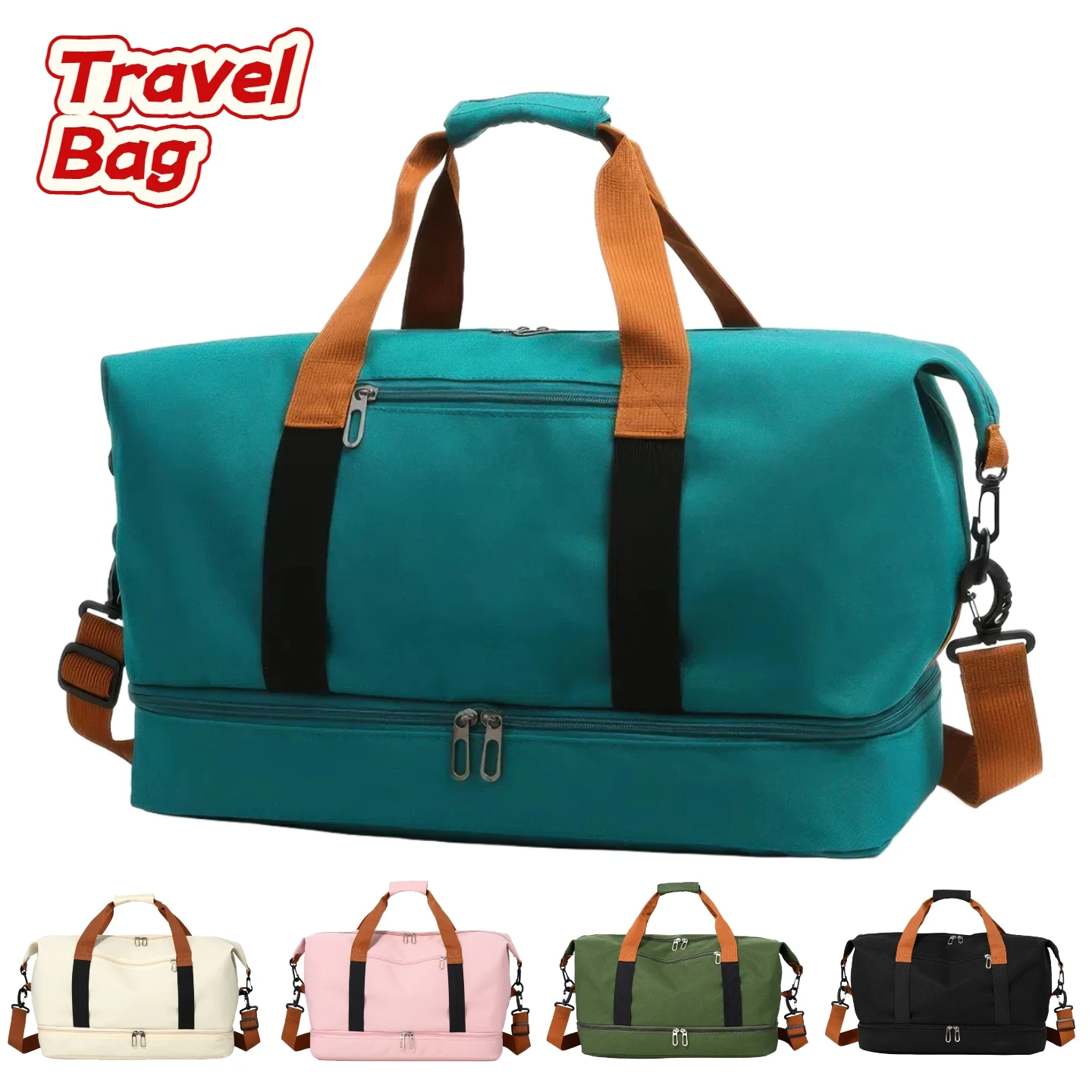 

Fashionable Carry on Travel Bag Large Capacity Sports Gym Bag with Independent Shoe Compartment Weekend Overnight Duffel Bag