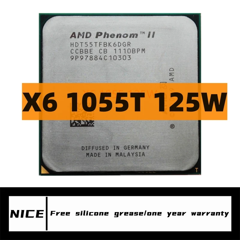 

Phenom II X6 1055T 1055 2.8G 125W Six-Core CPU processor HDT55TFBK6DGR Socket AM3