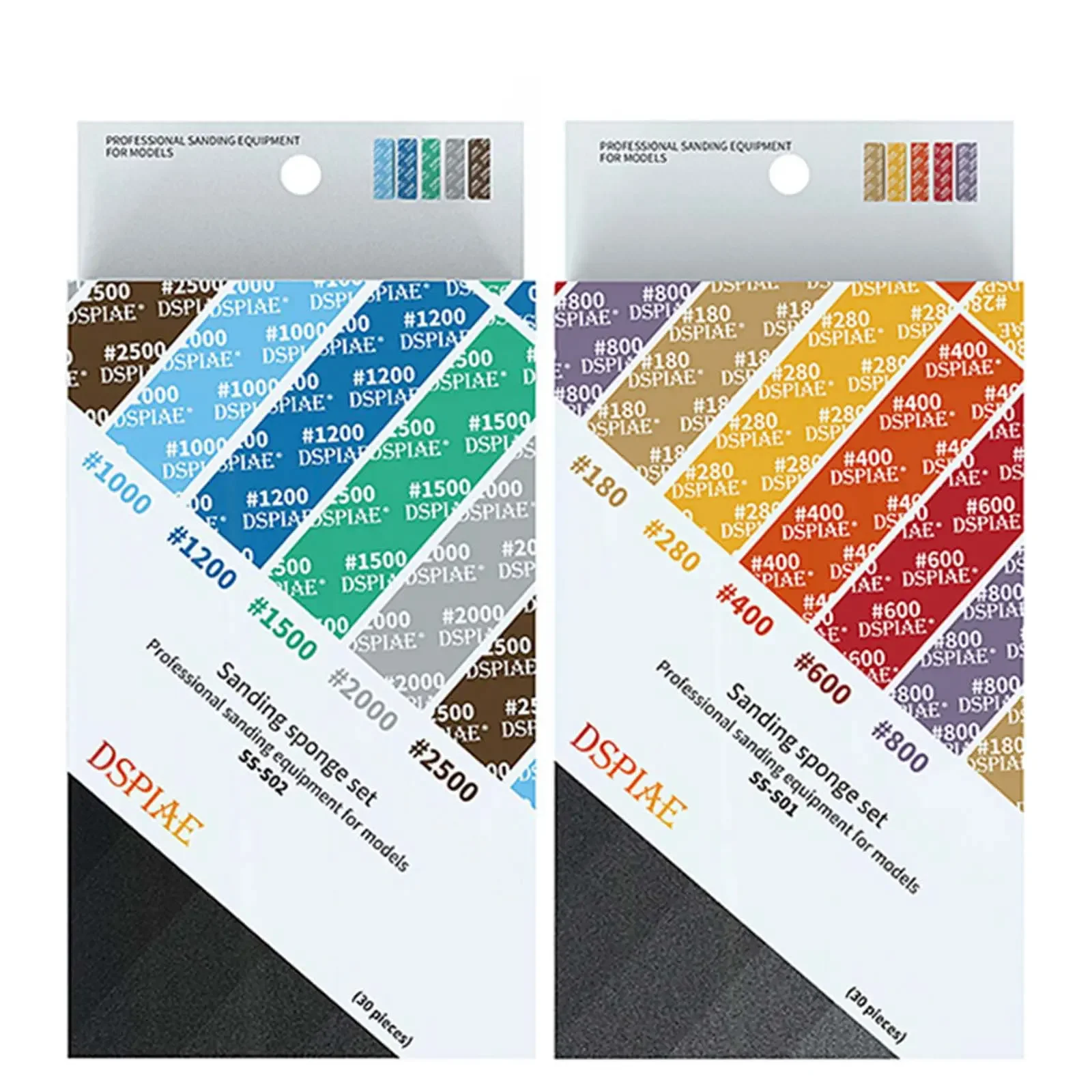 New DSPIAE Sanding Sponge Set for  GK Military Model Combo Arc Grinding Polishing Sandpaper Making Tool Kit Sanding Paper 30Pc