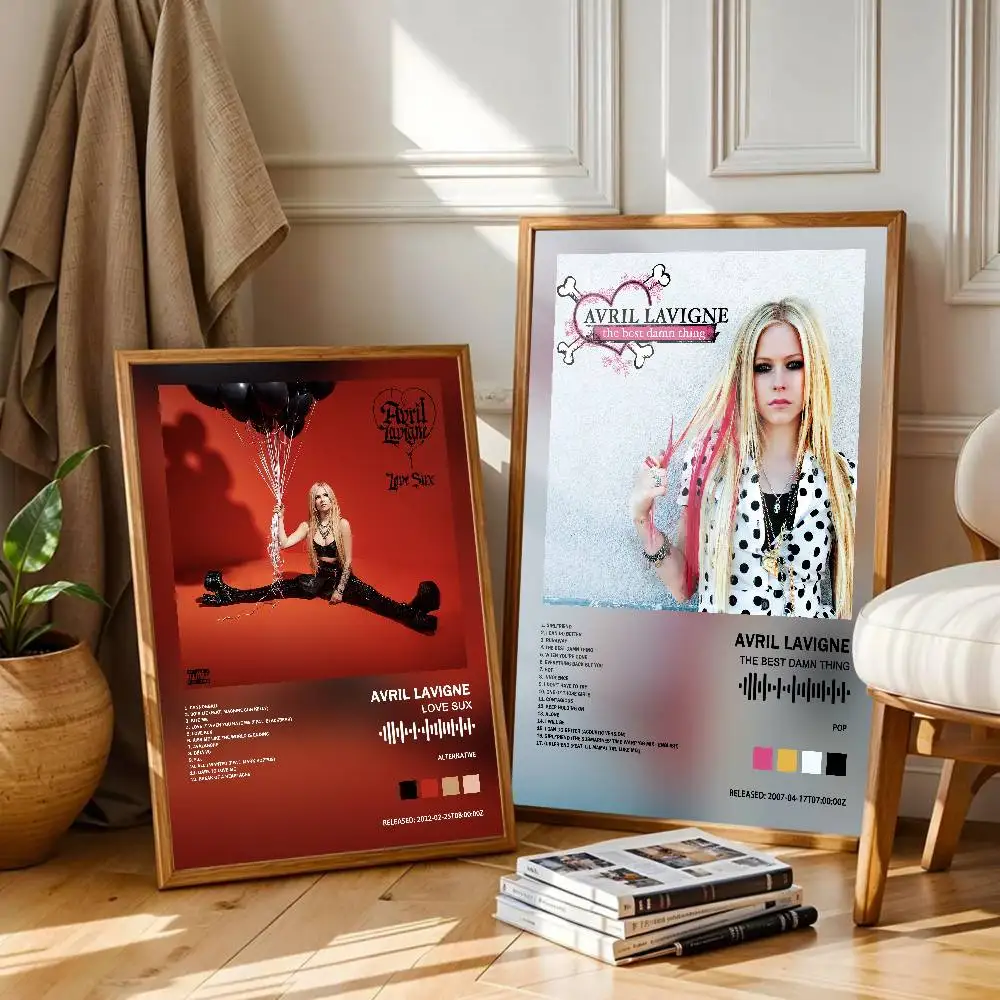 Avril Lavigne  Album Cover Poster Self-Adhesive Art Waterproof Paper Sticker Coffee House Bar Room Wall Decor