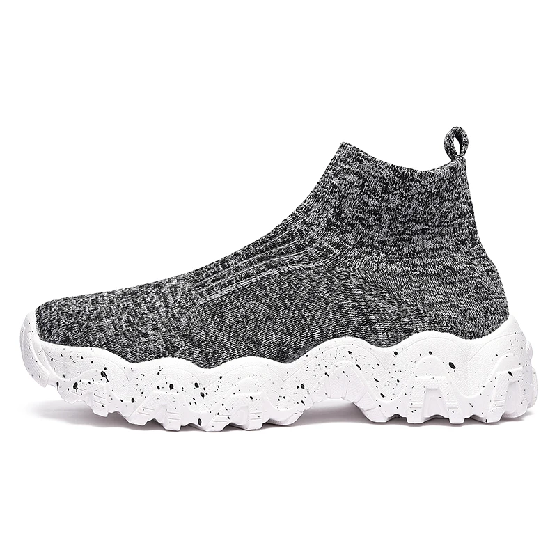 Men Shoes New Comfortable High-top Walking Shoes Women Lightweight Fashion Casual Sneakers Breathable Slip on Mens Loafers Black