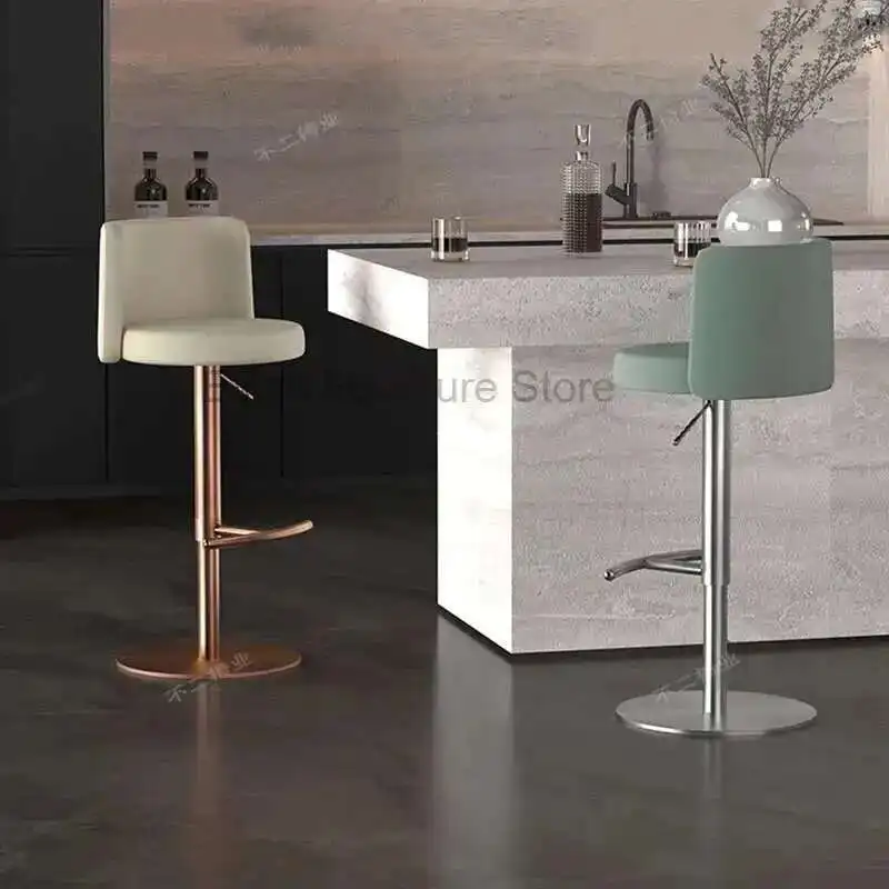 

Nordic Luxury High Kitchen Stools Accent Gamer Modernliving Room High Kitchen Stools Aesthetic Bancos De Bar Furniture HY