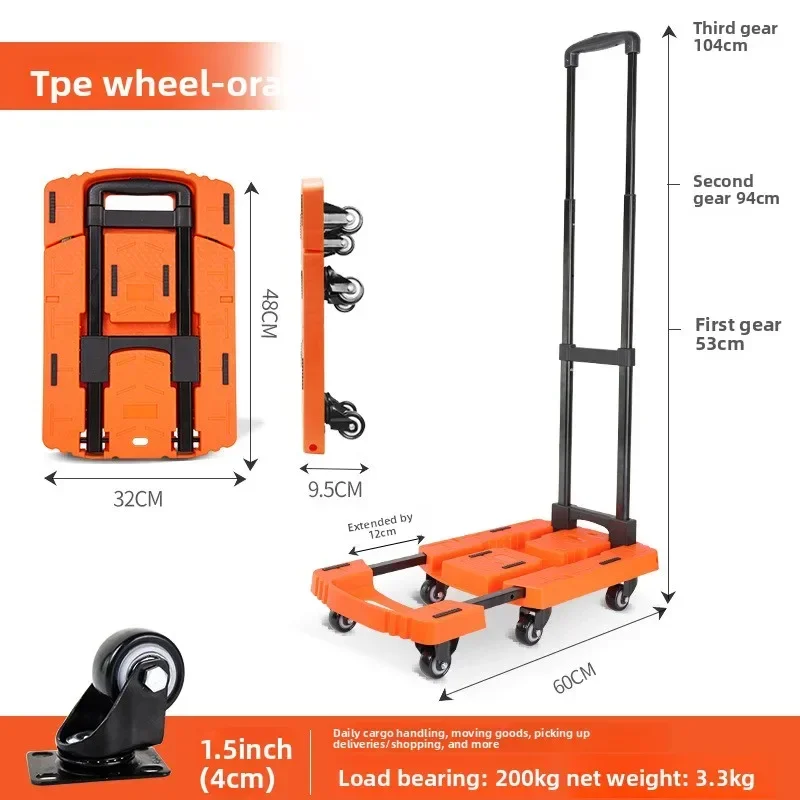 Exquisite Multi-functional Folding trolley hand-pulled cart flatbed truck portable cargo handling