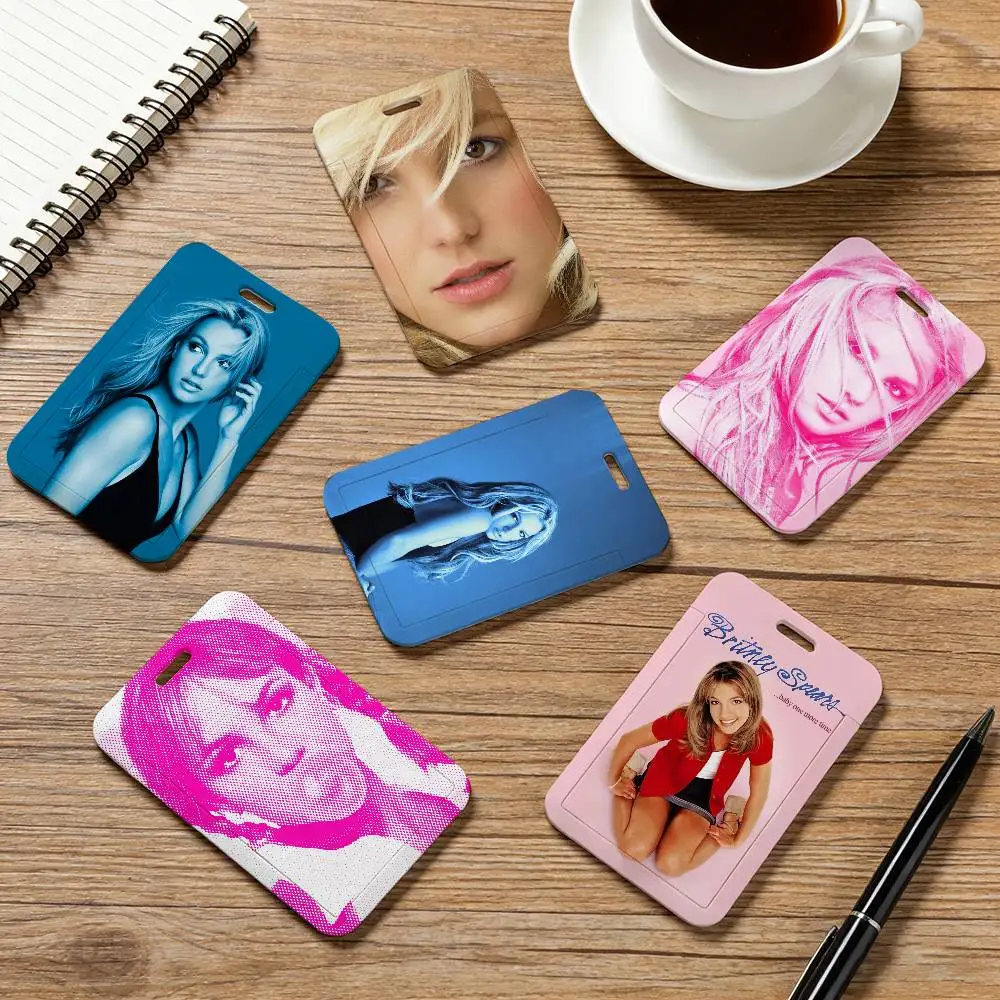

Singer B-Britney SpearsS Card Cover Bag Business Work Name Card Badge Holders Unisex Credit Card Business Bus ID Holder Case
