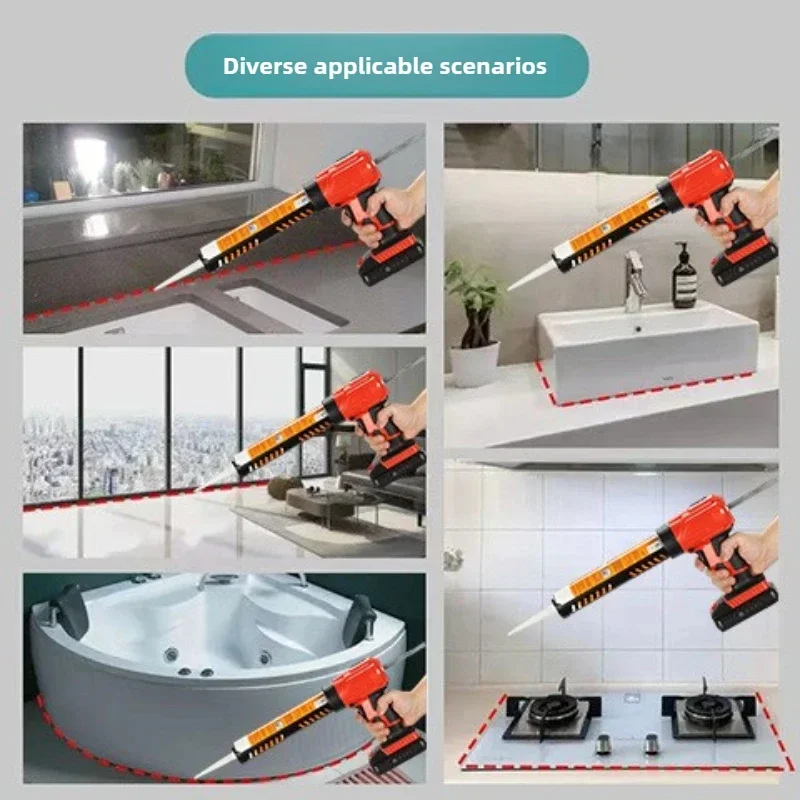 Pistola de calafetagem elétrica para dewalt, bateria de 18v, cimento, vidro, cola adesiva, selante, ferramenta sem fio, pistola de cola de vidro