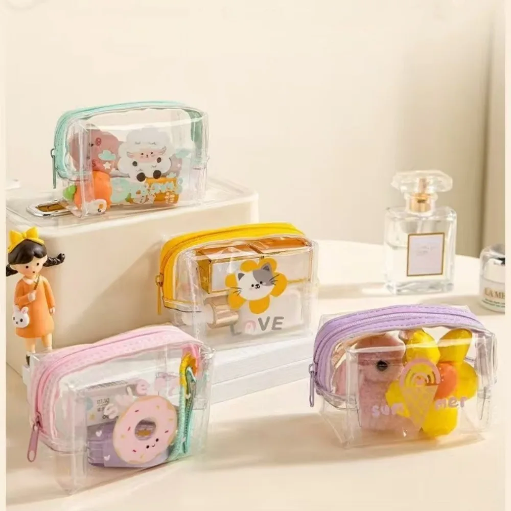 PVC Cartoon Travel Packing Bags Transparent Waterproof Makeup Pouch Jewelry Digital Storage Purse