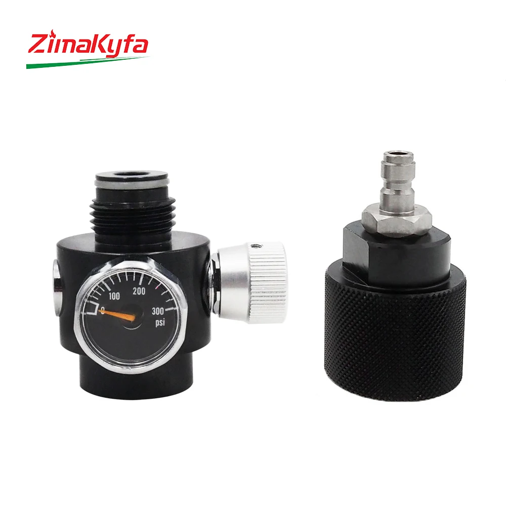 HPA Regulating Regulator Co2 Valve W/ US Foster or 8mm Quick Disconnect Adapter Male Plug DIY Kit For G1/2-14 Tank Bottle