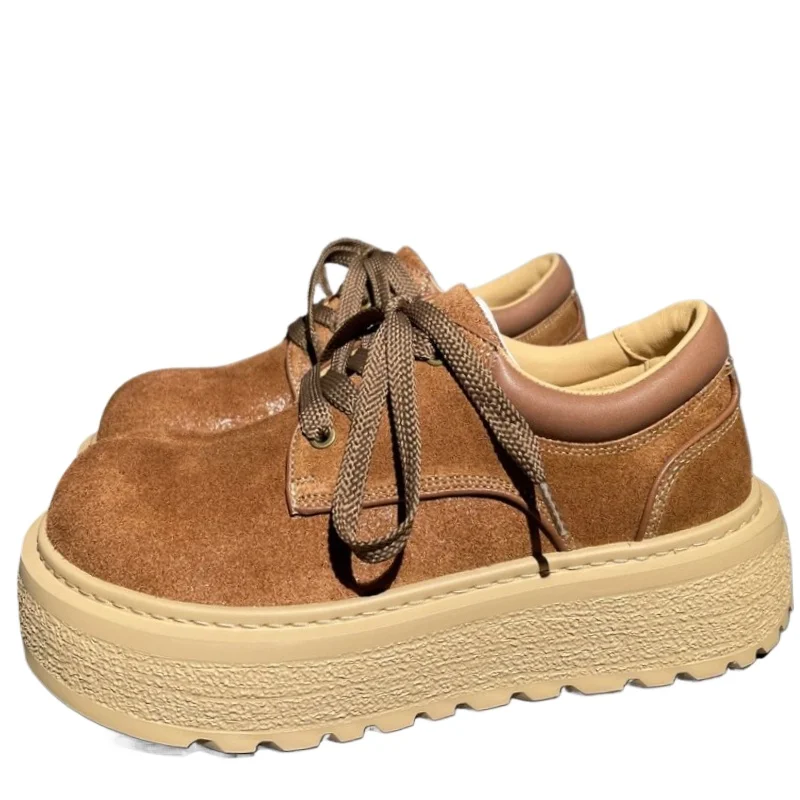 

European Designer Retro Big Toe Derby Shoes for Men's Genuine Leather Comfortable Thick Soled Wide Version Casual Cowhide Shoes