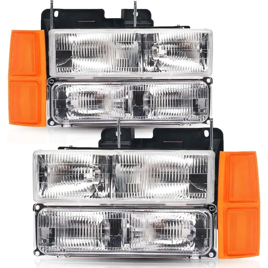 

Headlights Assembly for 1994 1995 1996 1997 1998 Chevy Silverado Tahoe Suburban C/K 1500 2500 3500 Replacement Headlamp with In