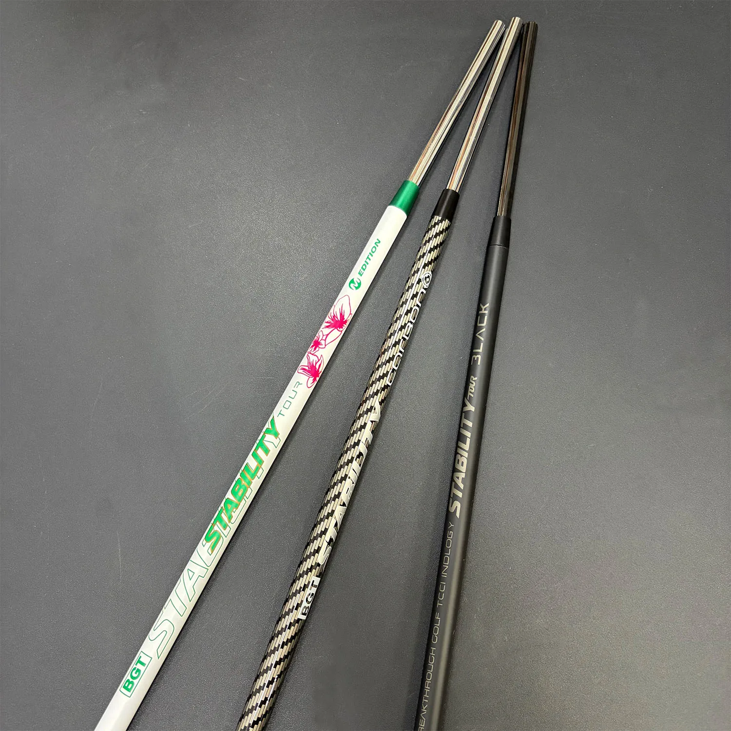 Golf Putter Shaft, STABILITY Stainless Steel & Carbon Fiber Shaft, 37.5inch/95.3cm White & Black Golf Club Shaft