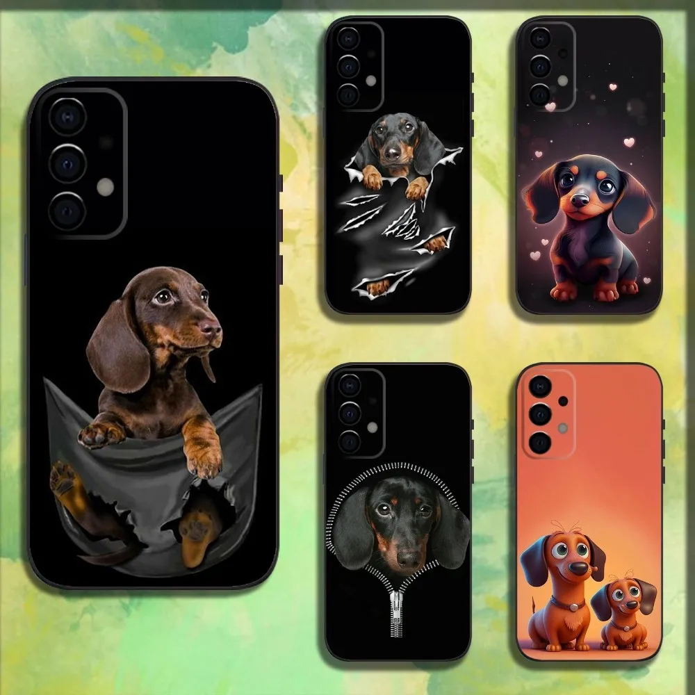 

Funny Dachshund Dog Pet Phone Case For Samsung Galaxy A13,A21s,A22,A31,A32,A52,A53,A71,A80,A91 Soft Black Cover